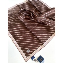 Levidor Tivil Saf Ipek Eşarp 49373 Kahve Karışık Desen