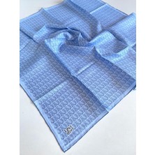 Levidor Tivil Saf Ipek Eşarp 49280 Mavi Karışık Desen