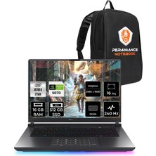 Asus Rog Strix G16 Intel Core Ultra 9 275HX 16GB 512GB SSD RTX5070/8GB 115W 16" Qhd+ 240Hz Freedos Taşınabilir Bilgisayar & Per4 Çanta G615LPS5114WP307