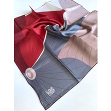 Levidor Tivil Saf Ipek Eşarp 49457 Kırmızı Karışık Desen