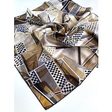 Levidor Tivil Saf Ipek Eşarp 49451 Kahve Karışık Desen