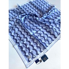 Levidor Lêvi D'or Tivil Saf Ipek Eşarp 49449 Buz Mavi Karışık Desen