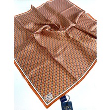 Levidor Tivil Saf Ipek Eşarp 49481 Turuncu Karışık Desen