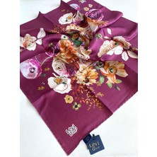 Levidor Tivil Saf Ipek Eşarp 49400 Koyu Pembe Karışık Desen