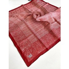 Levidor Tivil Saf Ipek Eşarp 49266 Kırmızı Karışık Desen