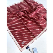 Levidor Tivil Saf Ipek Eşarp 49368 Bordo Karışık Desen