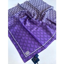 Levidor Tivil Saf Ipek Eşarp 49462 Mor Karışık Desen