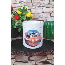 Sunset Chaser Yaz Temalı Baskılı Seramik Kapaklı Kokusuz Küllük