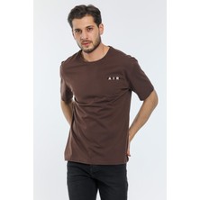 Süperlife Erkek Bisiklet Yaka Slim Fit Air Baskılı Tişort SPR21Y23