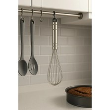 1 Adet 31 cm Kalın Saplı Paslanmaz Çelik Lüks Çırpıcı, Kek Pasta Yapımı Için Kullanışlı, Ergonomik