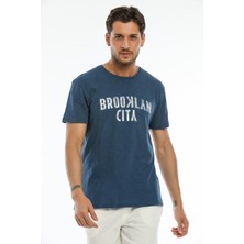 Süperlife Erkek Bisiklet Yaka Brooklyn City Baskılı Tişort Spr 253