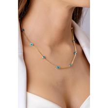 Fiyonk Kuyumculuk 14 Ayar Altın Gurmet Zincirde Göz Detaylı Kolye