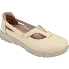 Forelli Hakiki Deri Comfort Kadın Ayakkabı For-Sole   Bej