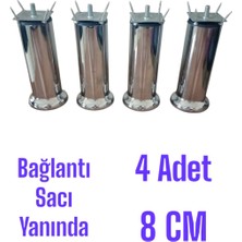 8 cm Mobilya Kanepe Koltuk Baza Yatak Çekyat Yükseltme Ayağı M8 Bağlantı Aparatlı Metal Ayaklar (4 Adet)