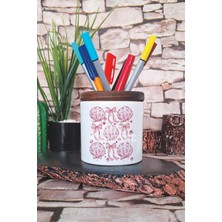 Coquette Seashell Deniz Kabukları Baskılı Seramik Kalemlik Masaüstü Düzenleyici