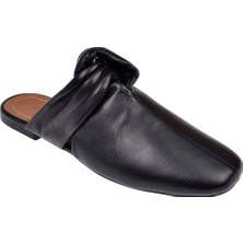 Pullman Hakiki Deri Düz Kadın Terlik DUR-2547   Siyah