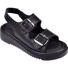 Castle Black Üstten Tokalı Kadın Sandalet CB-35169   Siyah
