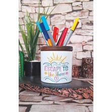 Escape To The Baskılı Seramik Kalemlik Masaüstü Düzenleyici