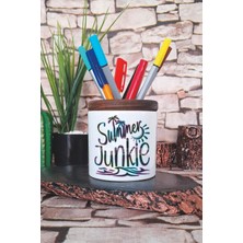 Summer Junkie Baskılı Seramik Kalemlik Masaüstü Düzenleyici