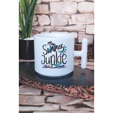 Summer Junkie Baskılı T Kulplu Latte Fincanı Kupa Bardak