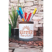 Summer Love Baskılı Seramik Kalemlik Masaüstü Düzenleyici