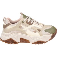 Sms Kadın Spor Ayakkabı Sneaker SMS-65137   Bej Yeşil