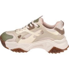 Sms Kadın Spor Ayakkabı Sneaker SMS-65137   Bej Yeşil