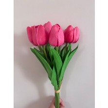 Defora 6 Adet Pembe Lale Islak Görünümlü Yapay Lale