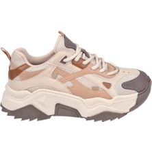Sms Kadın Spor Ayakkabı Sneaker SMS-65137   Bej Kahve