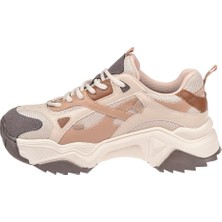 Sms Kadın Spor Ayakkabı Sneaker SMS-65137   Bej Kahve