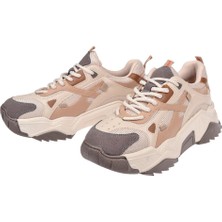Sms Kadın Spor Ayakkabı Sneaker SMS-65137   Bej Kahve