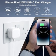 Apple Iphone Uyumlu 20WATT Avrupa Tipi (Ingiltere,afrika,arabistan) Uyumlu Şarj Başlığı Adaptörü Veşarj Kablosu