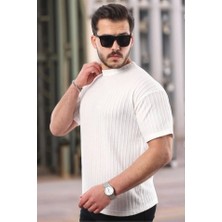 Fy Butik Erkek Kısa Kollu Örgü Kumaş Bisiklet Yaka T-Shirt