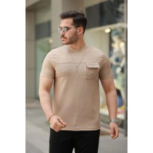 Fy Butik Erkek Cepli Kolyeli Kısa Kollu Örme Kumaş Tişört