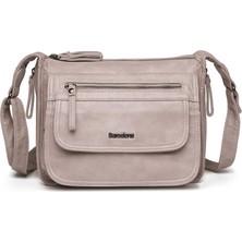 Yıkama Deri Postacı Askılı Kadın Çantası 21-K Barcelona 1934