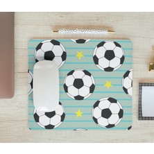 Futbol Temalı Kaymaz Tabanlı Likralı Kumaş Futbol Topu Desenli Hediyelik Baskılı  Mouse Pad