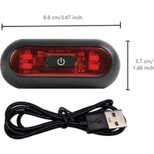 Moto Kask Lambası Bisiklet Arka Lambası  LED Işıklı Sinyal Uyarı Arka Lambası Su Geçirmez
