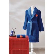 Özdilek Superman Hero Lisanslı Lacivert Şal Yaka Bornoz Seti XL - 9292
