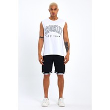 Süperlife Erkek Bisiklet Yaka Regular Fit  Brooklyn Baskılı  Tişört SPR22TS116