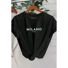 Unisex Milano Italy Baskılı T-Shirt