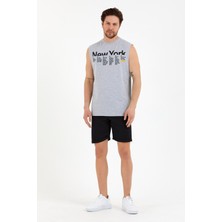 Süperlife Erkek Bisiklet Yaka Regular Fit New York Baskılı Tişort SPR22TS125