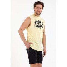 Süperlife Erkek Bisiklet Yaka Regular Fit Nyc Baskılı Tişort SPR22TS124