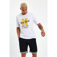 Süperlife Erkek Bisiklet Yaka Regular Fit N Baskılı Tişort SPR22TS113