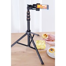 Farway 360° Ayarlanılabilir 4 Kademeli Alüminyum Telefon Tutucu Tripod Monopod Selfie Çubuğu 210 cm Çantalı