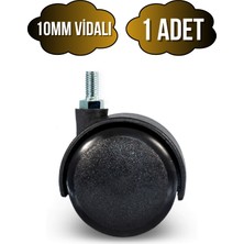 DS Yapı Vidalı Masa Tekeri Sandalye ve Koltuk TEKERI(10MM)(50MM)(SİYAH)