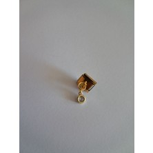 Badelis Çelik Gold Zarif Taşlı Sade Charm