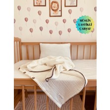 Bebek Nevresim Takımı Müslin Ekru 70X120 – Müslin Lastikli Çarşaflı