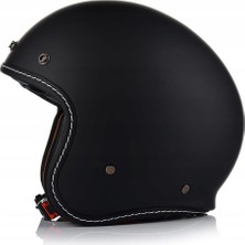 Dallas Retro Motosiklet Yarım Kask Mat Siyah