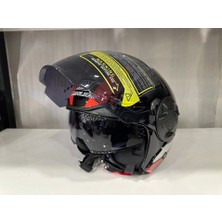 Mts 625 Yarım Kask Parlak Siyah-Kırmızı Wasp