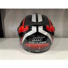 Mts 625 Yarım Kask Parlak Siyah-Kırmızı Wasp